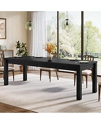 Tribesigns 78.7" Large Dining Table for 6 8 10, Solid Wood Rustic Kitchen Table, Modern Farmhouse Rectangular Desk