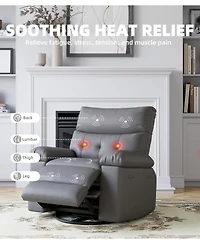 homfan Leather Massage Recliner with Side Storage and Easy Care Spacious Comfort Chair for Living Room