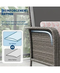 homfan Outdoor Wicker Chairs Set of 2 with High Backs and Cushions, Pe Rattan Patio Conversation Seating for Porch, Deck, Balcony
