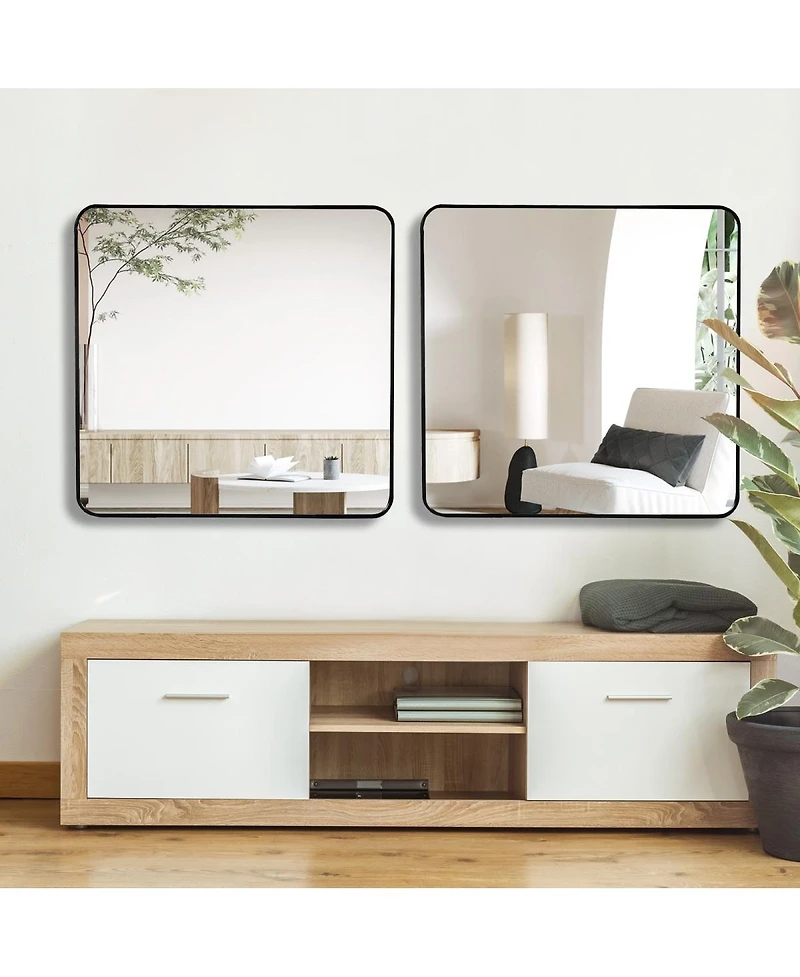 Laoties 36" x Gold Bathroom Vanity Mirror, Modern Square Wall Mirror with Metal Frame for Entryway and Bedroom