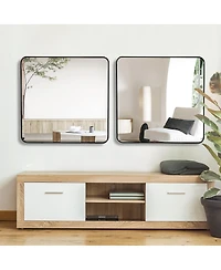 Laoties 36" x Gold Bathroom Vanity Mirror, Modern Square Wall Mirror with Metal Frame for Entryway and Bedroom
