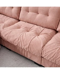 Clihome Modular Sectional Sofa Cloud Couch, L Shaped Sectional Couches for Living Room, Deep Seat Modular Couch with Round Armrests 6 Pillows