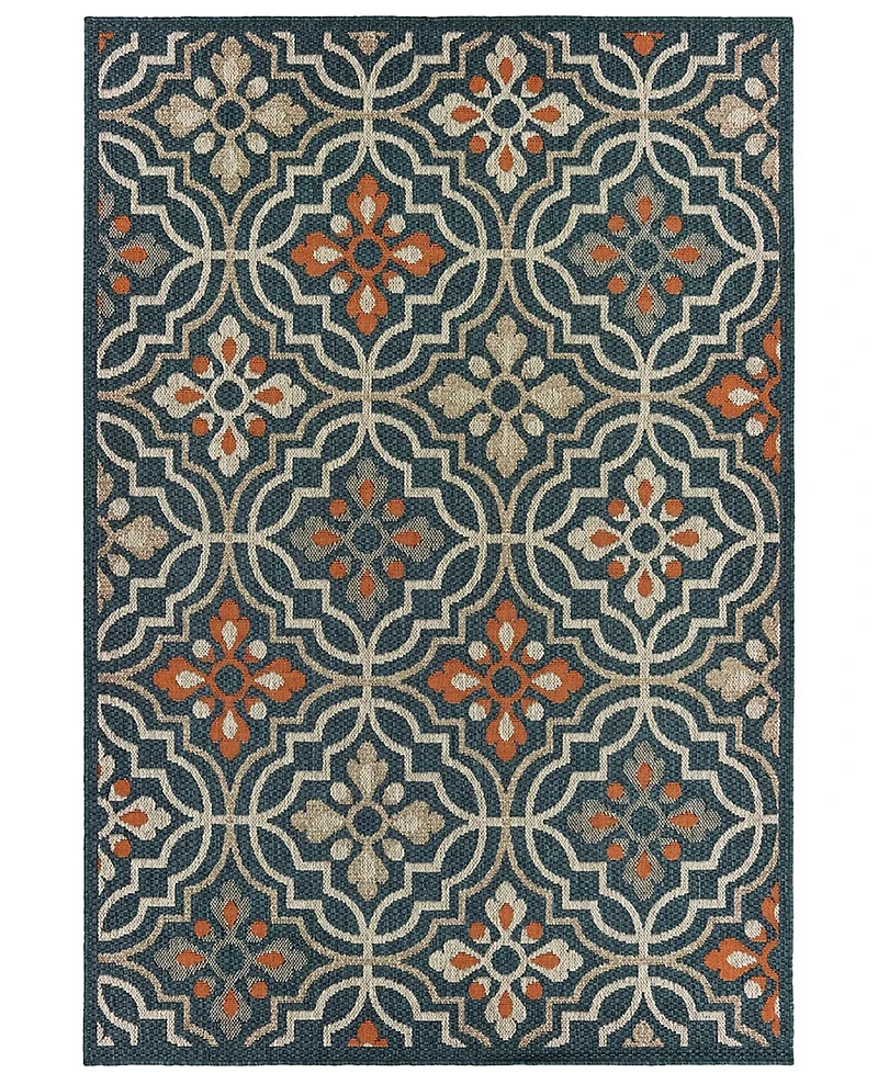 Oriental Weavers Latitude 709 Blue 5'3" x 7'3" Outdoor Area Rug