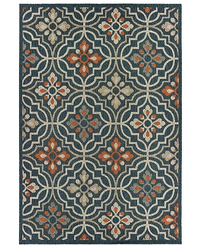 Oriental Weavers Latitude 709 Blue 5'3" x 7'3" Outdoor Area Rug