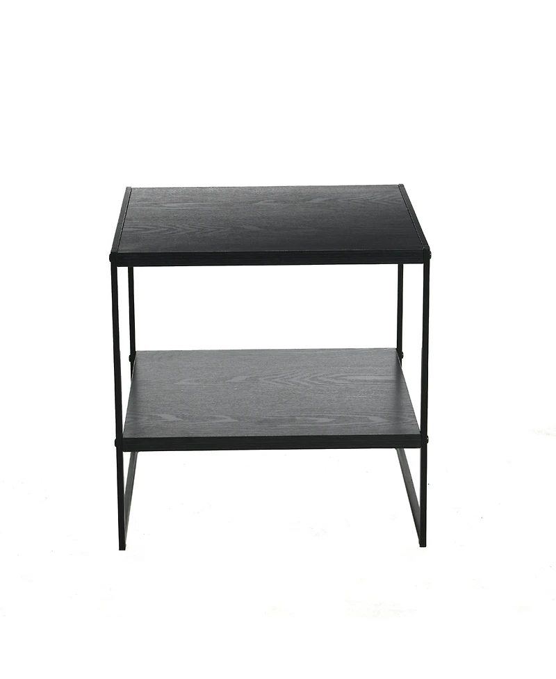Household Essentials Jamestown Square End Table with Storage Shelf