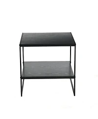 Household Essentials Jamestown Square End Table with Storage Shelf