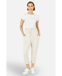 Yumi Women's Cotton Relaxed Stretch Trousers