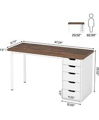 Tribesigns Computer Desk with 5 Drawers, Home Office Storage