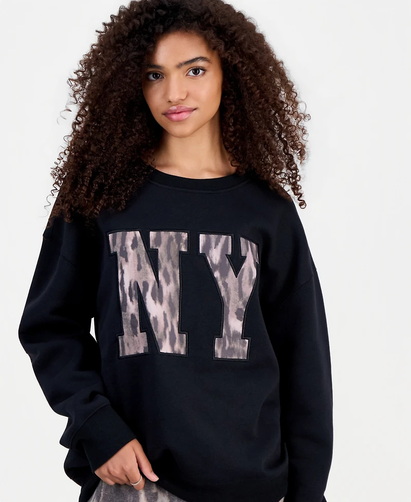 Madden Girl Juniors' Applique Crewneck Sweatshirt