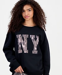 Madden Girl Juniors' Applique Crewneck Sweatshirt