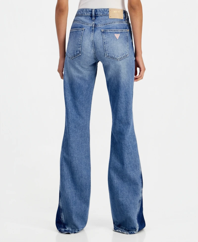 Guess Women's Beverly Contrast Panel Flare Jeans