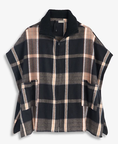 Style & Co Women's Multi-Colored Plaid Feather-Soft Topper, Macy's Exclusive