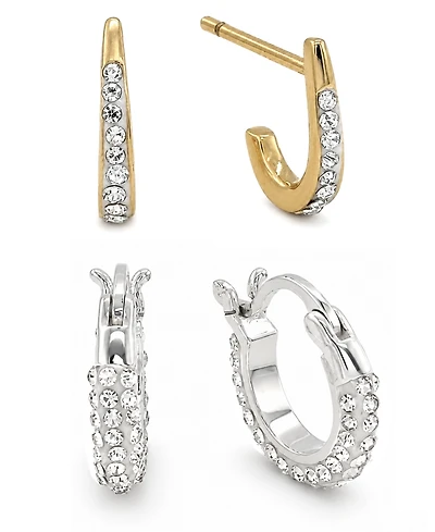 And Now This Duo Crystal Hoop Earring, Set of 2