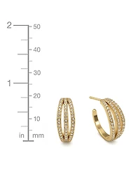 And Now This Gold Plated 2-Piece C Hoop Bar Earrings Set