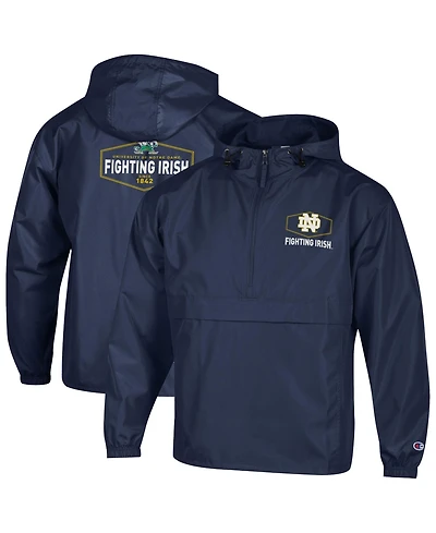 Champion Men's Navy Notre Dame Fighting Irish Delay Packable Half-Zip Jacket