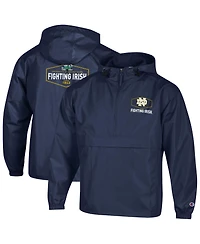 Champion Men's Navy Notre Dame Fighting Irish Delay Packable Half-Zip Jacket