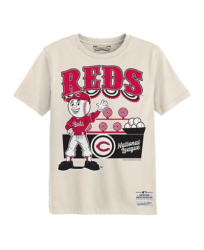 Mitchell & Ness Preschool Cream Cincinnati Reds Step Back Up T-Shirt