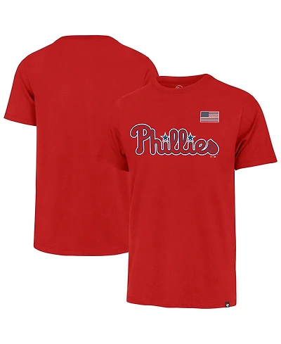 '47 Brand Men's Red Philadelphia Phillies Heritage U.s. Flag T-Shirt