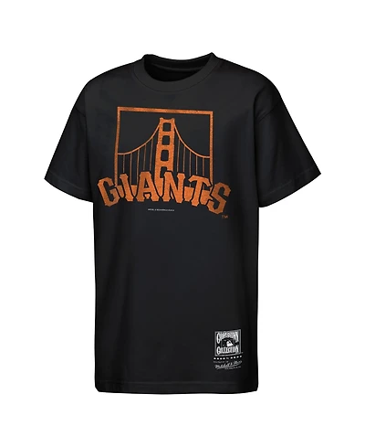 Mitchell & Ness Big Boys and Girls Black San Francisco Giants Face Mascot T-Shirt