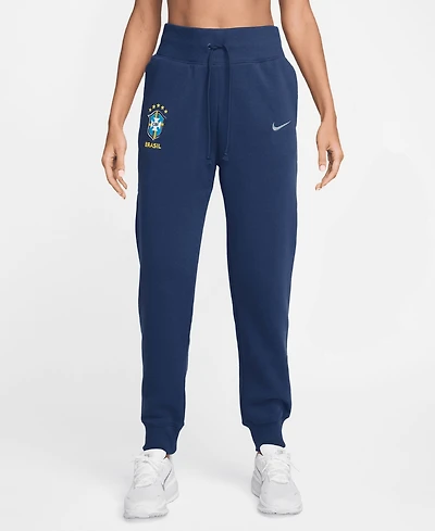 Nike Women's Blue Brazil National Team Phoenix Fleece High-Waisted Pants
