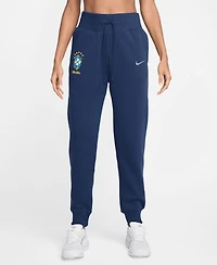 Nike Women's Blue Brazil National Team Phoenix Fleece High-Waisted Pants