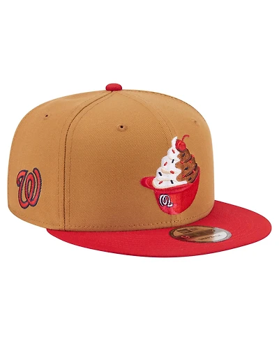 New Era Men's Khaki/Red Washington Nationals Ice Cream 9FIFTY Snapback Hat