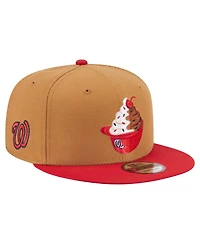 New Era Men's Khaki/Red Washington Nationals Ice Cream 9FIFTY Snapback Hat