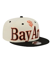 New Era Men's Cream San Francisco Giants Oversized Slogan 9FIFTY Snapback Hat