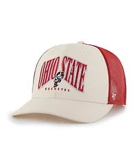 '47 Brand Men's Natural Ohio State Buckeyes Drawbridge Trucker Adjustable Hat