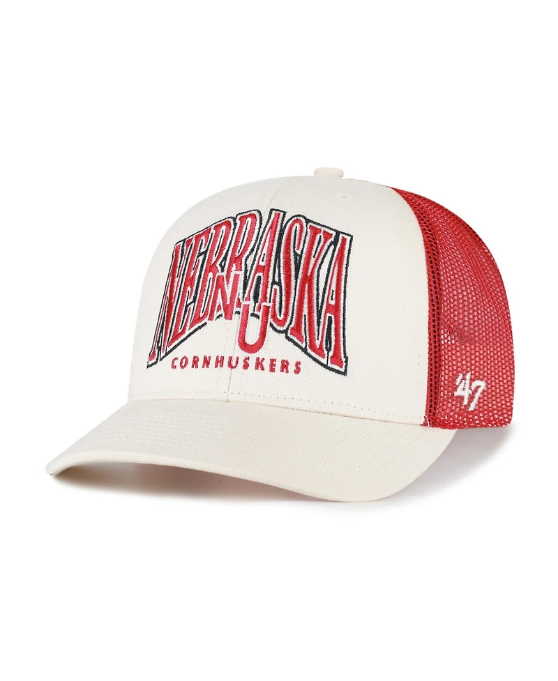 '47 Brand Men's Cream Nebraska Huskers Drawbridge Trucker Adjustable Hat