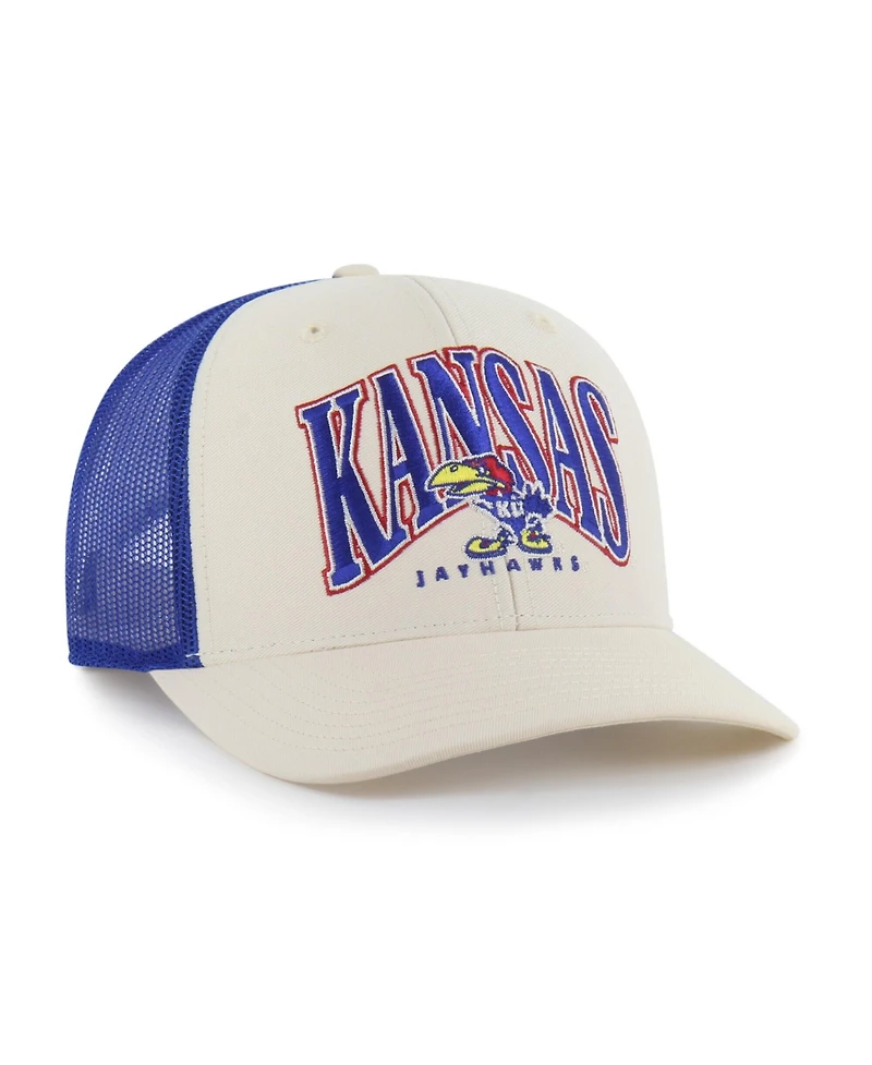 '47 Brand Men's Natural Kansas Jayhawks Drawbridge Trucker Adjustable Hat