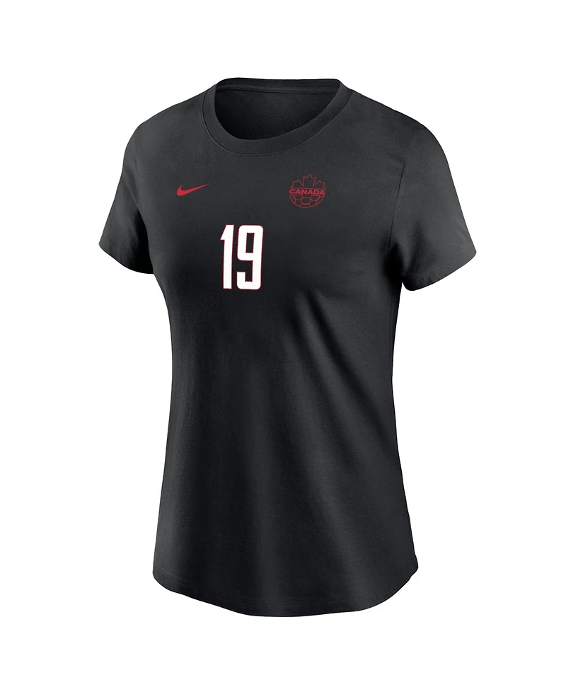 Nike Women's Alphonso Davies Black Canada Soccer Away Name & Number T-Shirt