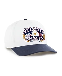 '47 Brand Men's White/Navy Atlanta Braves Americana Eagle Hitch Adjustable Hat