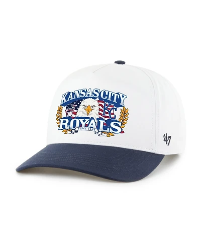'47 Brand Men's White/Navy Kansas City Royals Americana Eagle Hitch Adjustable Hat