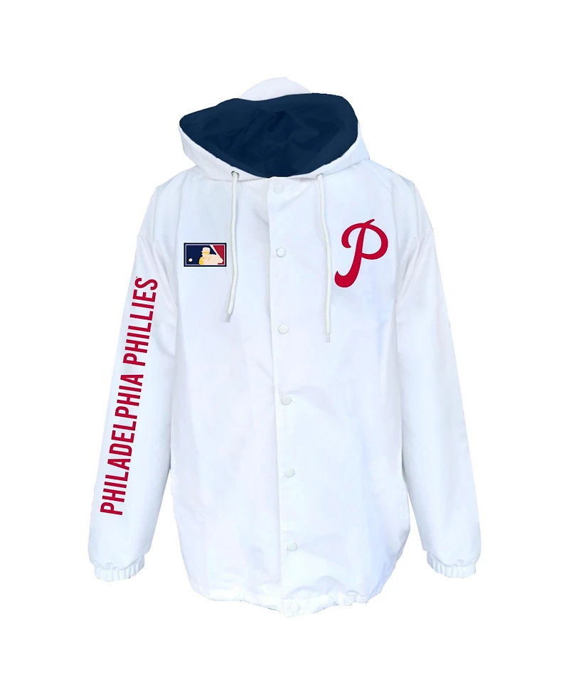 Mitchell & Ness Men's White Philadelphia Phillies Big Tall Full-Snap Hooded Jacket