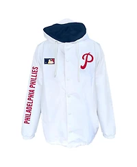 Mitchell & Ness Men's White Philadelphia Phillies Big Tall Full-Snap Hooded Jacket