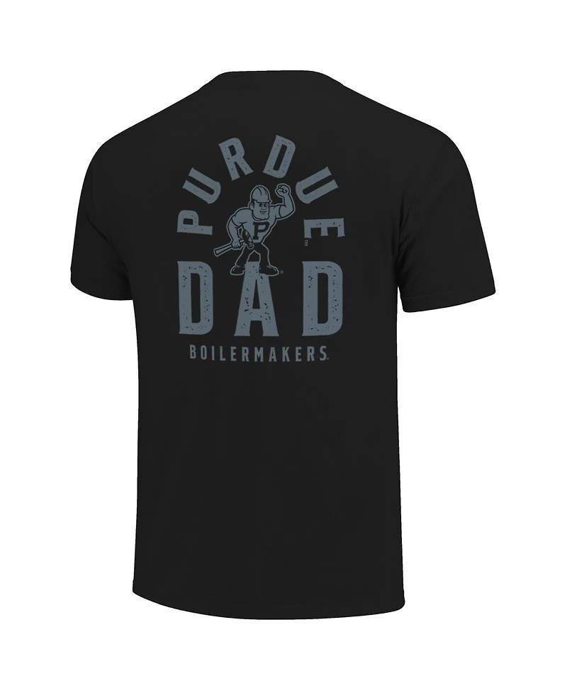 Image One Men's Black Purdue Boilermakers Father's Day Mascot Overlay T-Shirt