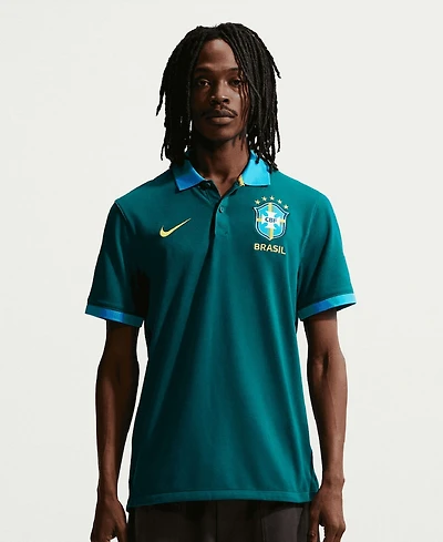 Nike Men's Green Brazil National Team Dri-fit Polo Shirt