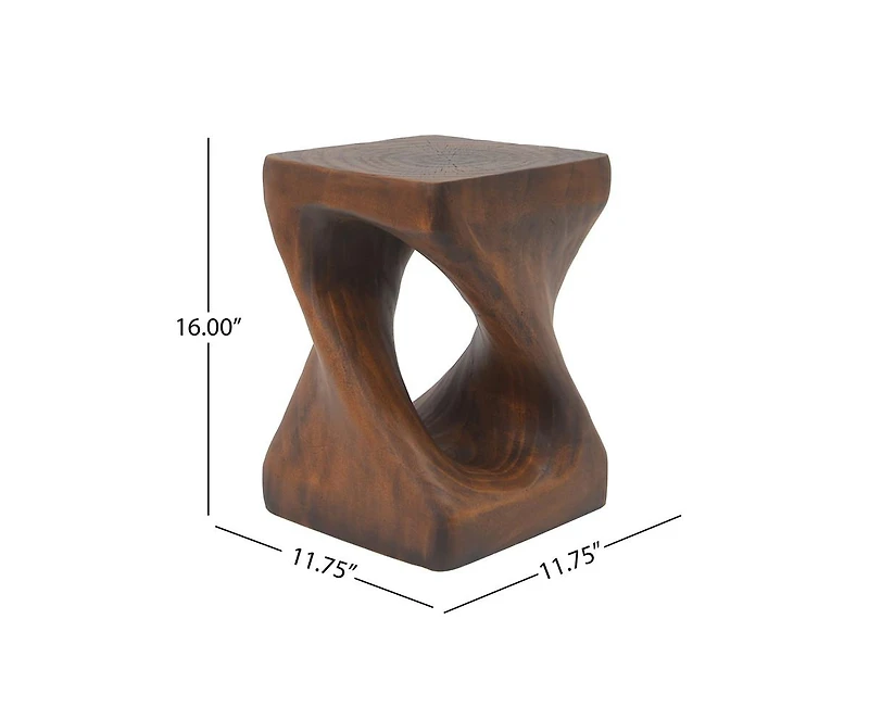 sumyeg Twisted Spiral Hollow Mgo Side Table 200lbs No Assembly Wood Grain End