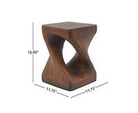 sumyeg Twisted Spiral Hollow Mgo Side Table 200lbs No Assembly Wood Grain End
