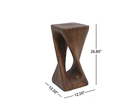 sumyeg Twisted Spiral Hollow Lightweight Concrete Side Table 200lbs No Assembly Indoor Outdoor End