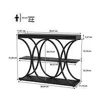 homfan Narrow 3-Tier Console Table for Entryway, Hallway, or Behind Sofa, Metal Frame, Wood Grain Finish