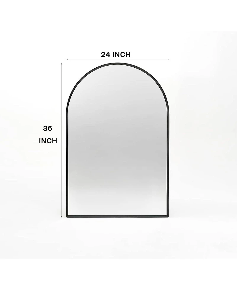 Laoties 36" x 24" Arched Wall Mirror, Arch-Shaped Bathroom Vanity Mirror with Aluminum Alloy Frame