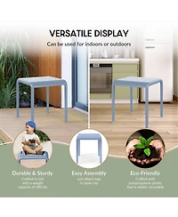 Plastic Modern Outdoor Patio Accent Side Tables (Set of 2)