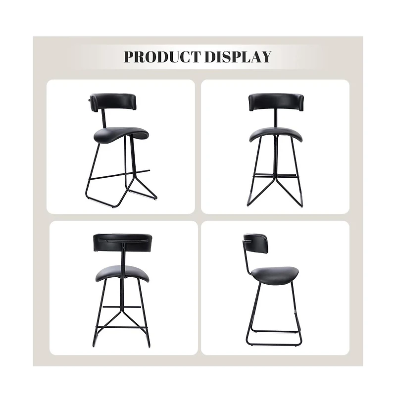 gaomon Set of 4 Outdoor/ Indoor Upholstered Faux Leather Counter Height Bar Stools
