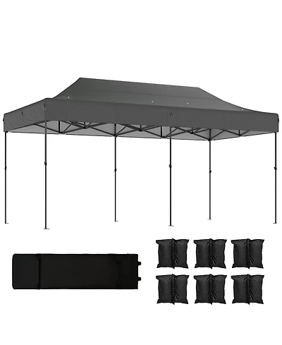 Outsunny 10x20 ft Pop Up Canopy Tent, Heavy Duty Outdoor