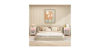 Lucky One 26.8"W Wooden Nightstand with Drawer and Shelf
