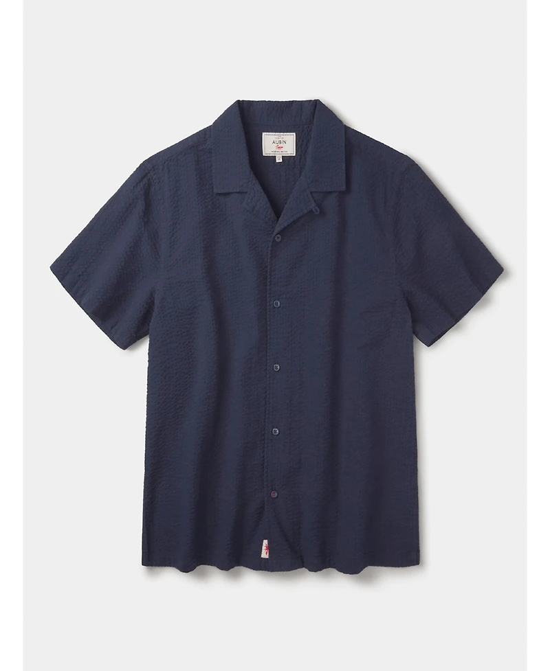 Aubin Men's Seersucker Linen Short Sleeve Shirt