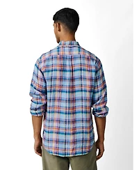 Aubin Men's Croyland Madras Button-Down Linen Shirt