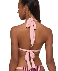 Edikted Women's Esmer Knotted Striped Bikini Top